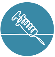 Blue needle icon