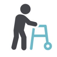 Icon of adult male using a walker
